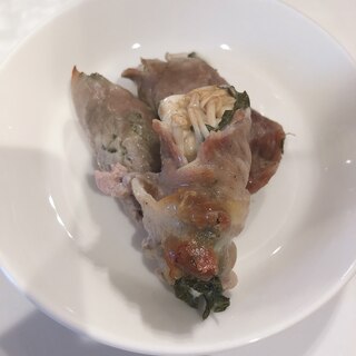 グリラーでほったらかし♩豚肉の大葉チーズえのき巻き